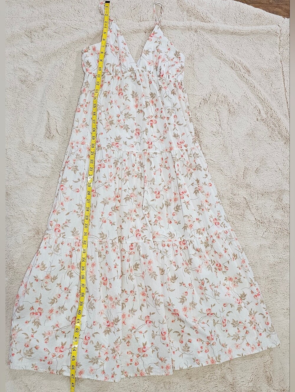 HAUTE MONDE White Floral Maxi Dress with Pink & Sage Print - Picture 8 of 10